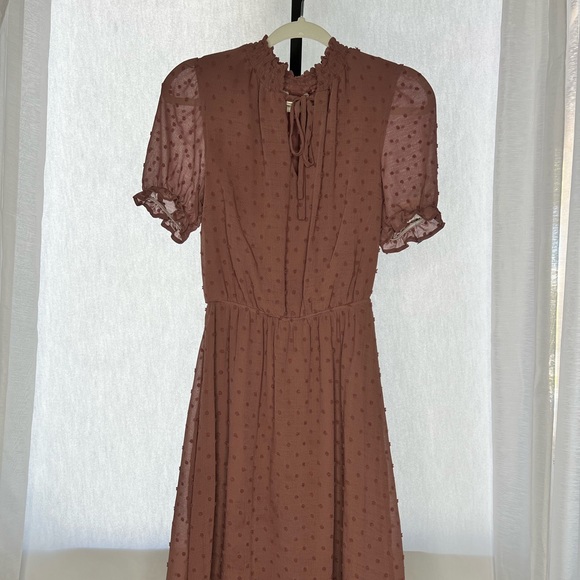 Monteau Los Angeles Dresses Monteau Los Angeles Mauve Swiss Dot